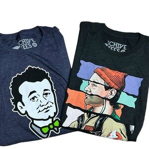 The Chivery Chive Tees Lot of 2 Bill Murray Men’s XL Graphic T-shirts grey, blue